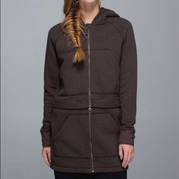 Lululemon Long & Short Of It Jacket Heathered Bark Chocolate Size 8 - Picture 1 of 16